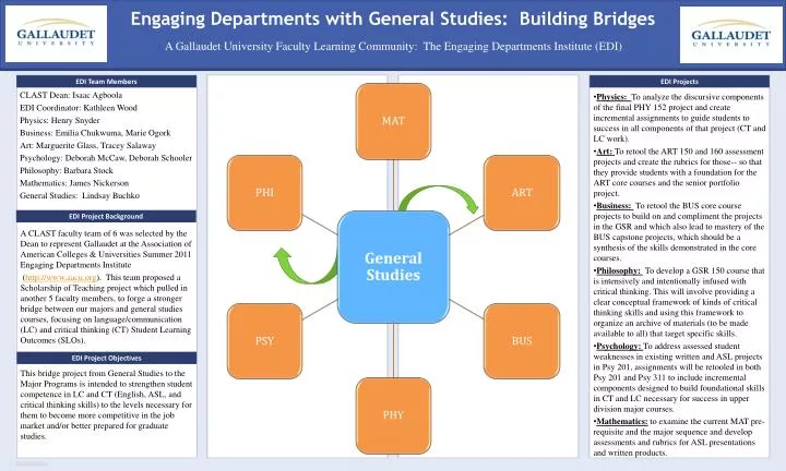 engaging departments with general studies building bridges