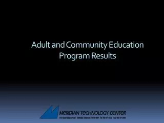 Adult and Community Education Program Results