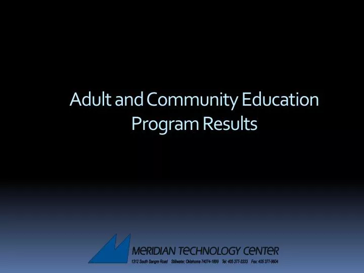 adult and community education program results