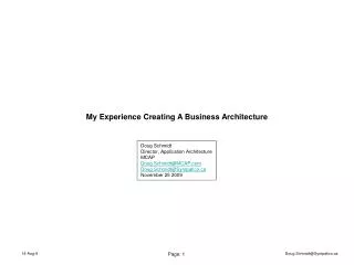 My Experience Creating A Business Architecture