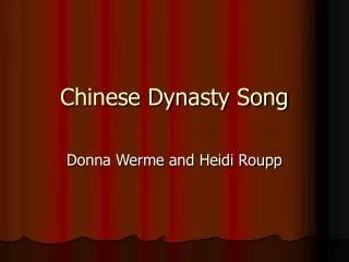Chinese Dynasty Song