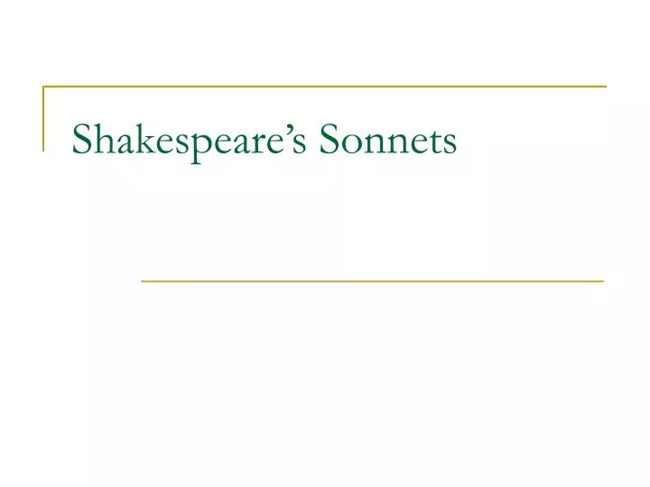 shakespeare s sonnets