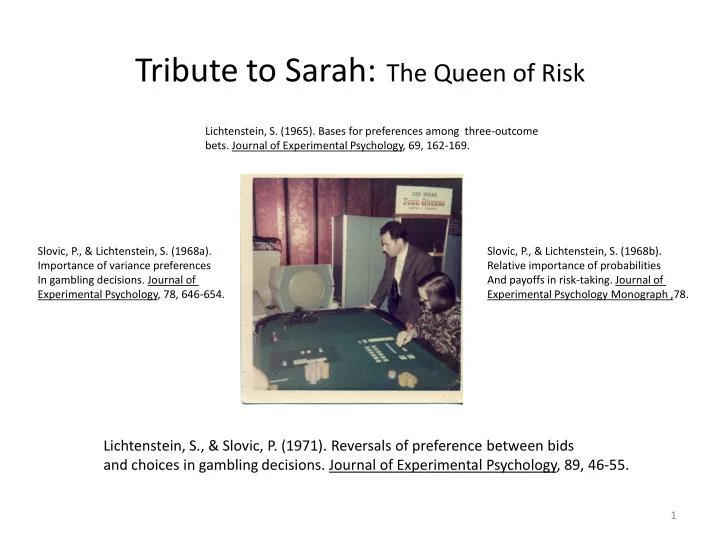 tribute to sarah the queen of risk