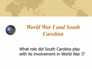 World War I and South Carolina