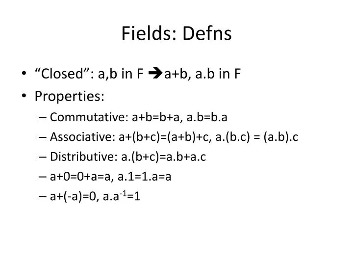 fields defns