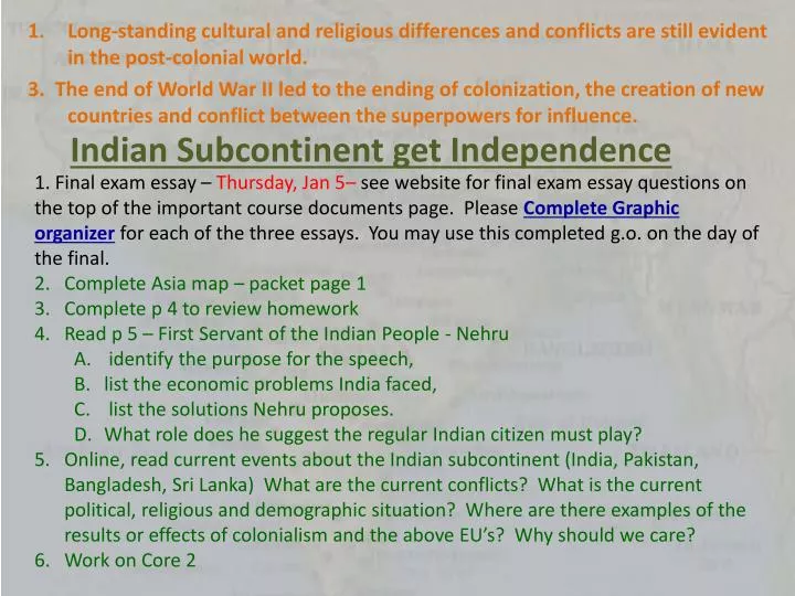 indian subcontinent get independence