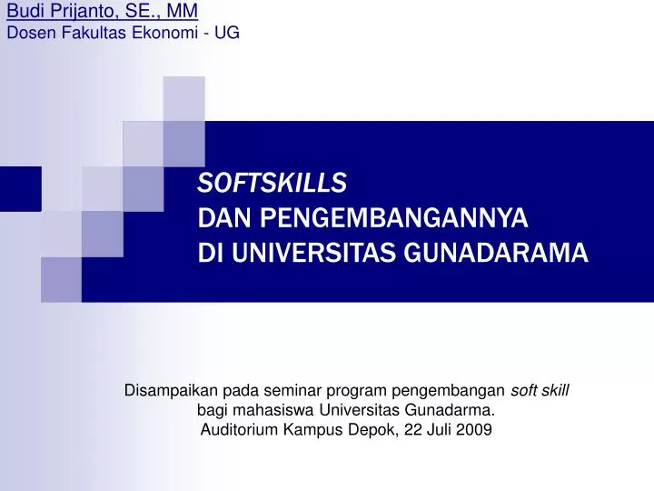 softskills dan pengembangannya di universitas gunadarama