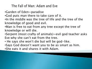 The Fall of Man: Adam and Eve
