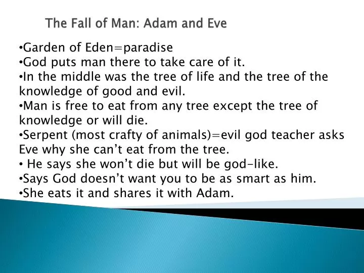 the fall of man adam and eve