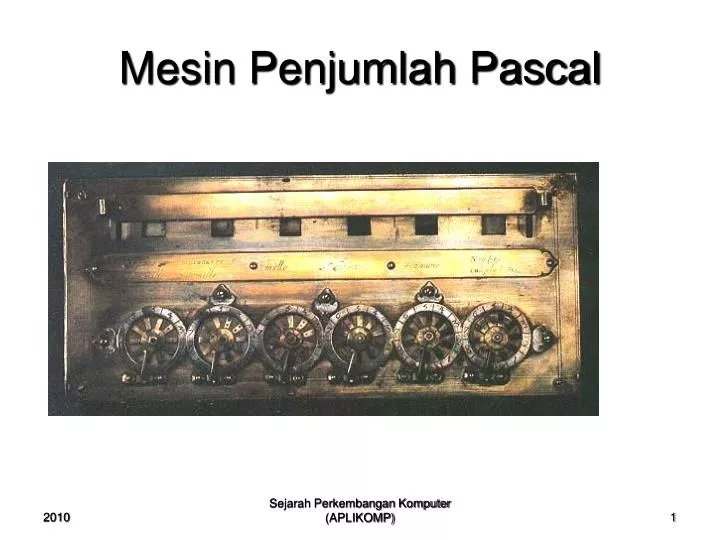 mesin penjumlah pascal