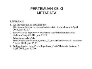 pertemuan ke xi metadata