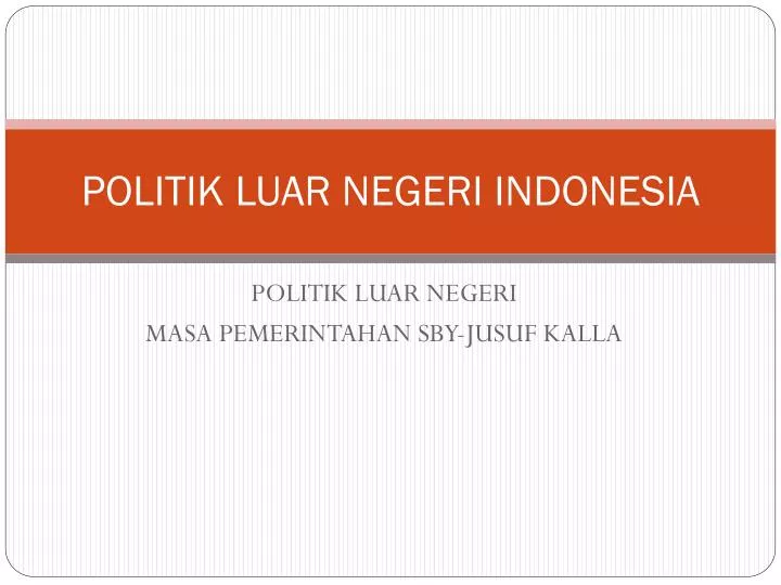 politik luar negeri indonesia