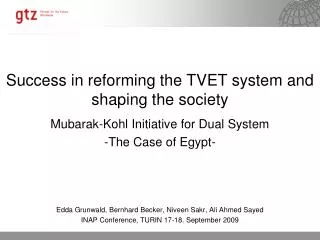 Success in reforming the TVET system and shaping the society