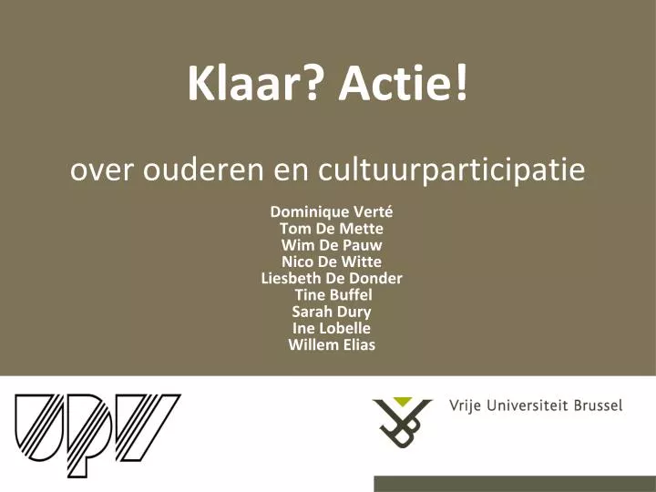 klaar actie over ouderen en cultuurparticipatie