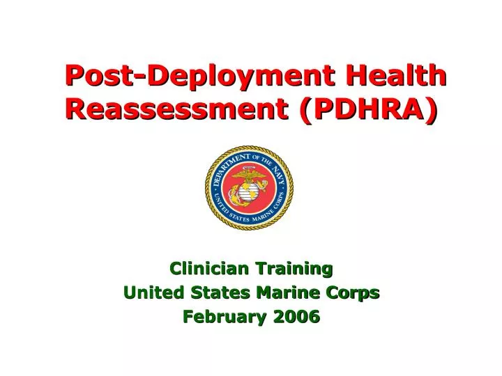 post deployment health reassessment pdhra
