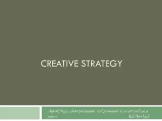 Creative Strategy