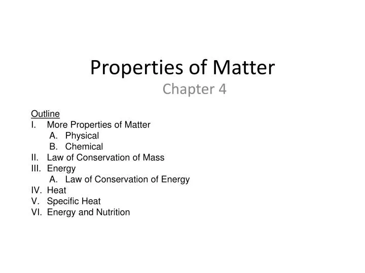 properties of matter