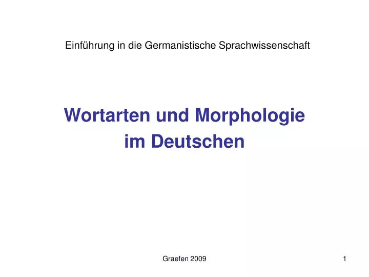 wortarten und morphologie im deutschen