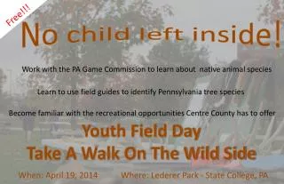 Youth Field Day Take A Walk On The Wild Side