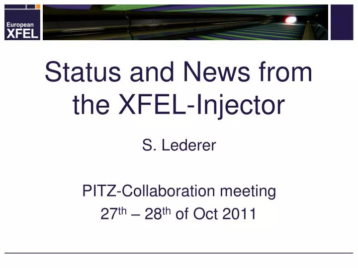 status and news from the xfel injector