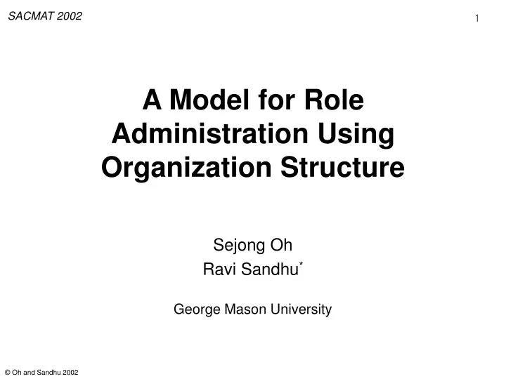 a model for role administration using organization structure