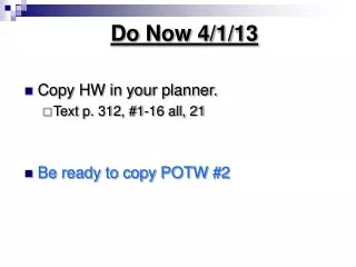 Do Now 4/1/13