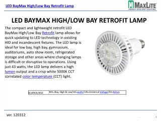 LED BayMax High/Low Bay Retrofit Lamp