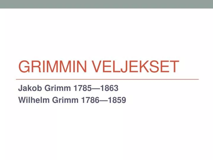 grimmin veljekset