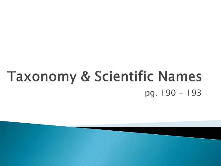 taxonomy scientific names