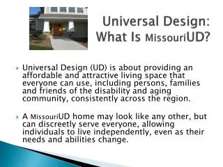Universal Design: What Is Missouri UD?