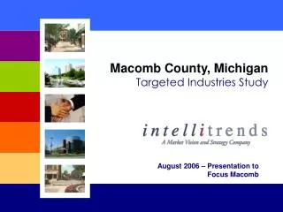 Macomb County, Michigan Targeted Industries Study