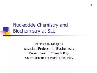 Nucleotide Chemistry and Biochemistry at SLU