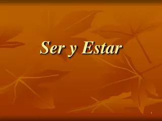 ser y estar