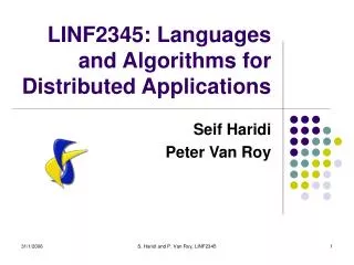 LINF2345: Languages and Algorithms for Distributed Applications