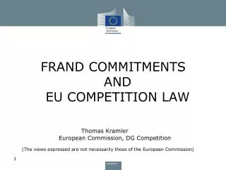 FRAND COMMITMENTS AND EU COMPETITION LAW