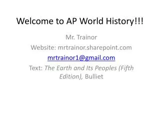 welcome to ap world history