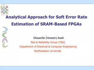 Analytical Approach for Soft Error Rate Estimation of SRAM-Based FPGAs