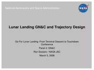 Lunar Landing GN&amp;C and Trajectory Design
