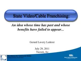 State Video/Cable Franchising: