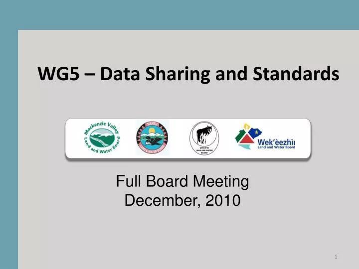 wg5 data sharing and standards