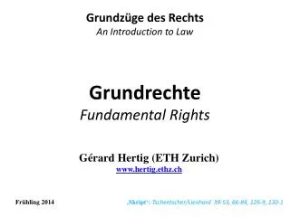 Grundrechte Fundamental Rights