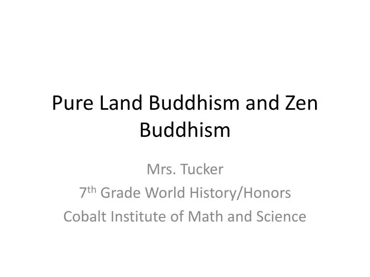zen and pure land buddhism