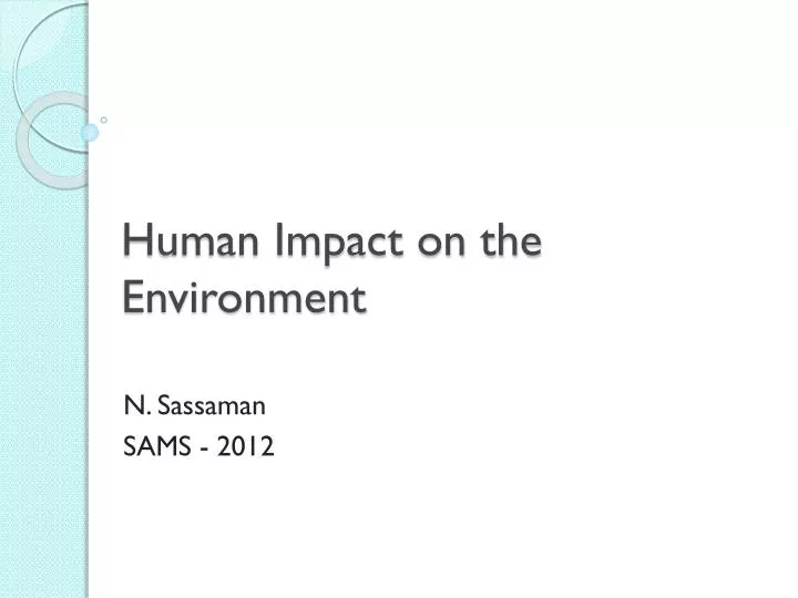 human impact on the environment
