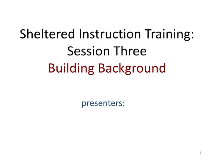 sheltered instruction training session three building background