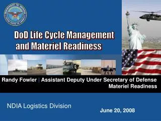 Randy Fowler | Assistant Deputy Under Secretary of Defense 						 Materiel Readiness