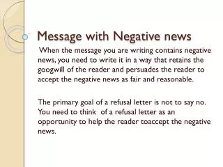 Message with Negative news