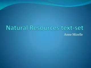 Natural Resources text-set
