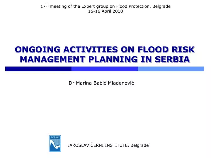 ongoing activities on flood risk management planning in serbia