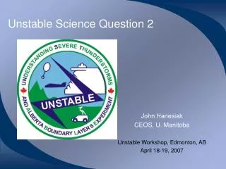 Unstable Science Question 2