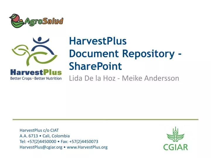 harvestplus document repository sharepoint